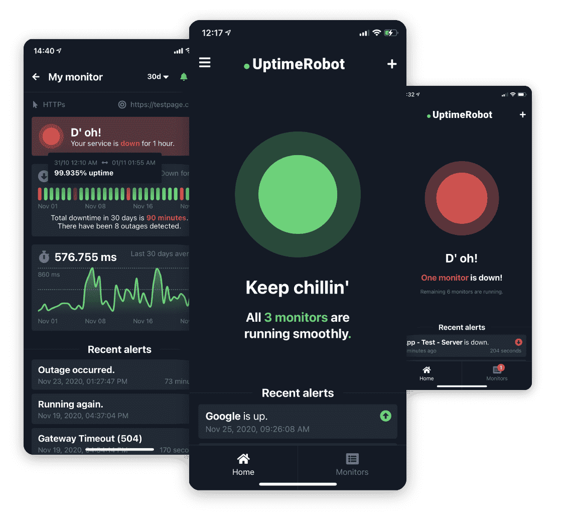 Status page screenshot